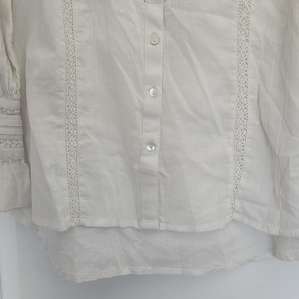 Sundance Elegant White Women's Blouse Petite Large - Picture 4 of 13